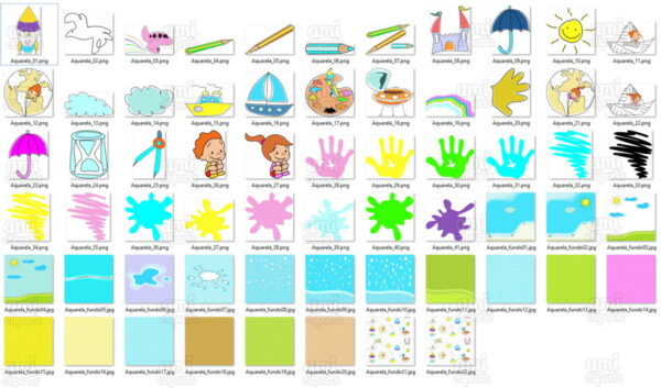 Kit Digital Aquarela Toquinho + Arquivo de Corte - Image 2