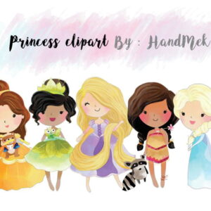 Kit digital aquarelado Princesas