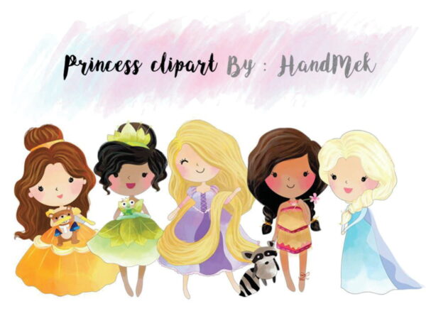 Kit digital aquarelado Princesas