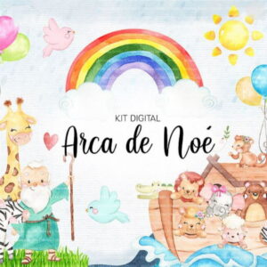 Kit Digital Arca de Noé Aquarela/+20kits Cod:3636