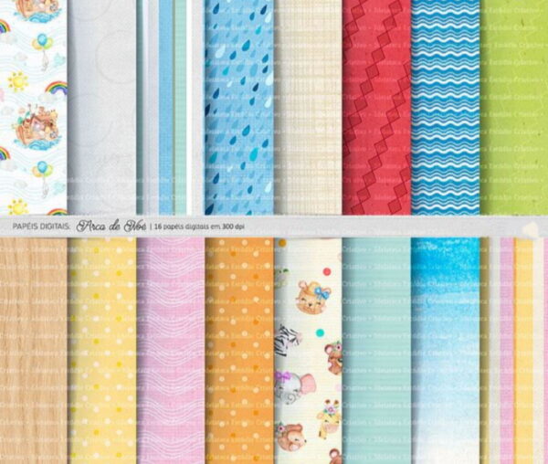 Kit Digital Arca de Noé Aquarela/+20kits Cod:3636 - Image 2