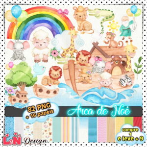 Kit Digital Arca de Noé Aquarela
