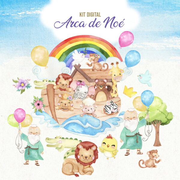 KIT DIGITAL ARCA DE NOÉ AQUARELA