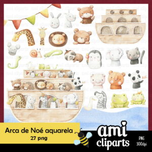 Kit Digital Arca De Noé Aquarela
