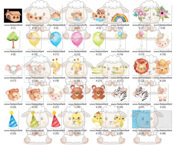 Kit Digital Arca de Noe Aquarela 01 Png - Imagem 2