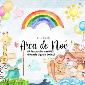Kit Digital Arca de Noé Aquarelado #14