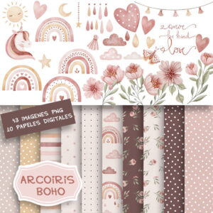 Kit Digital Arco - Iris Boho Aquarela (18)