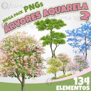 Kit Digital Arvores Aquarela 2 (pague 1 Leve 3)