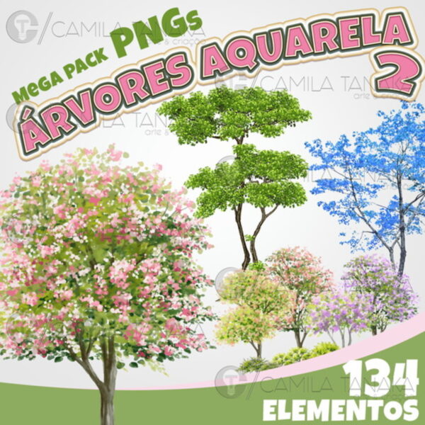 Kit Digital Arvores Aquarela 2 (pague 1 Leve 3)