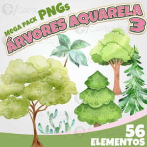 Kit Digital Arvores Aquarela 3 (pague 1 Leve 3)