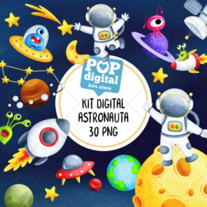 Kit Digital Astronauta 01 Aquarela