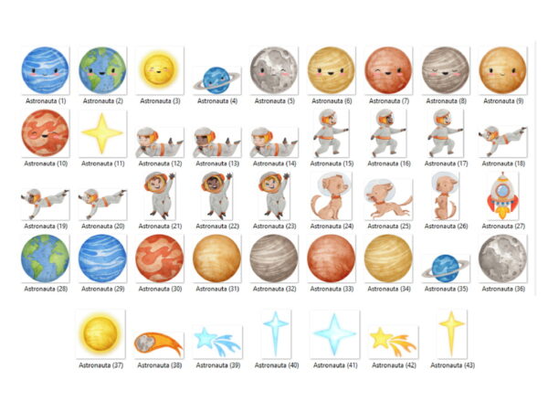 Kit Digital - Astronauta Aquarela 13 - Image 2