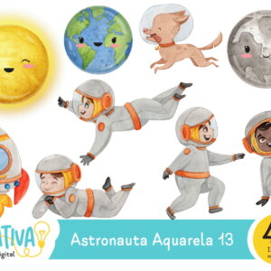 Kit Digital - Astronauta Aquarela 13