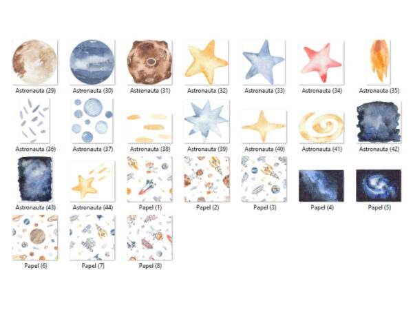 Kit Digital - Astronauta Aquarela 15 - Image 3