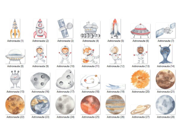 Kit Digital - Astronauta Aquarela 15 - Image 2