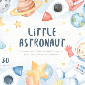 Kit digital Astronauta aquarela
