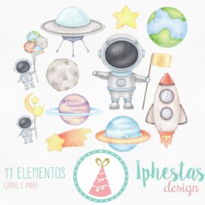 Kit Digital - Astronauta Aquarela (pague 1 e Leve 3)
