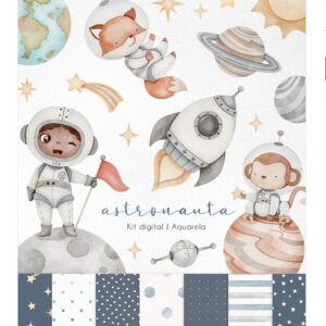 Kit Digital Astronauta Aquarela