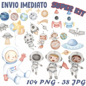 Kit Digital Astronautas Aquarelado
