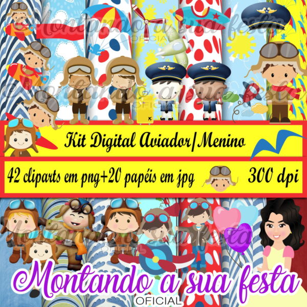 Kit Digital Aviador/menino