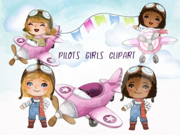 Kit Digital - Avião Aquarela (cod. 0032) - Imagem 2