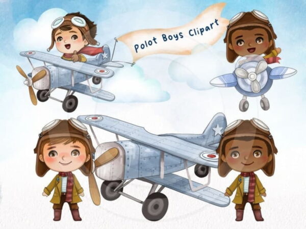 Kit Digital - Avião Aquarela (cod. 0032)