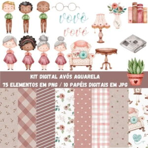Kit Digital Avós Aquarela