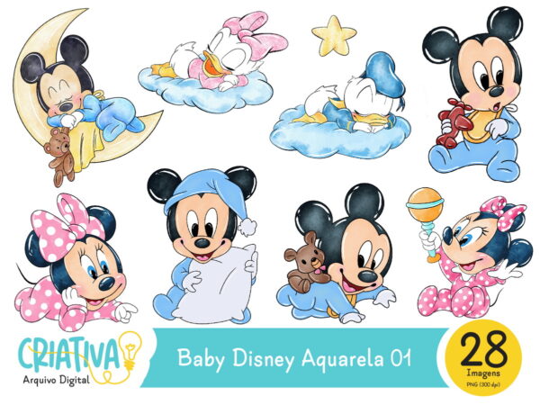 Kit Digital - Baby Disney Aquarela