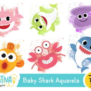 Kit Digital - Baby Shark Aquarela