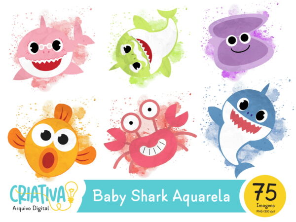 Kit Digital - Baby Shark Aquarela