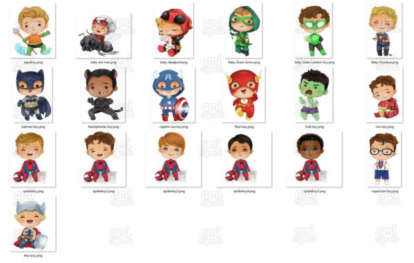 Kit Digital Baby Super Herois Aquarela - Imagem 2