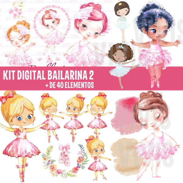 KIT DIGITAL BAILARINA - AQUARELA 2