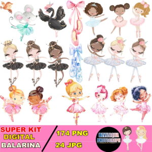 KIT DIGITAL BAILARINAS AQUARELA