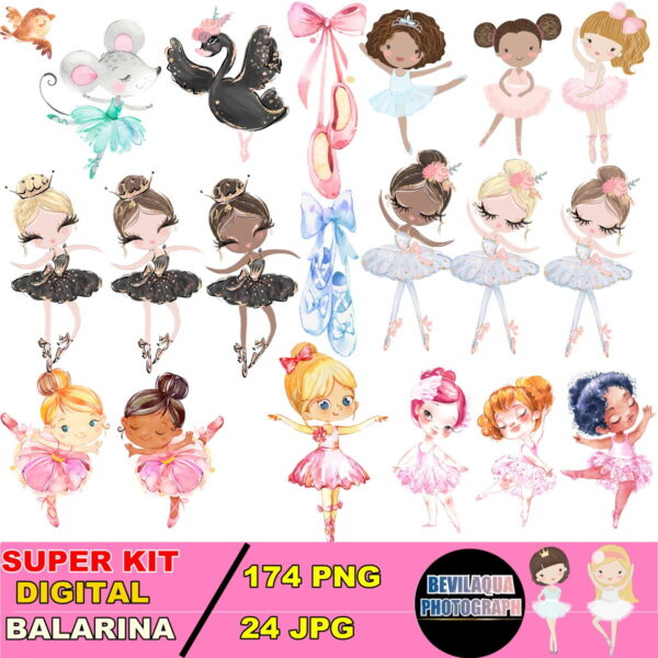 KIT DIGITAL BAILARINAS AQUARELA