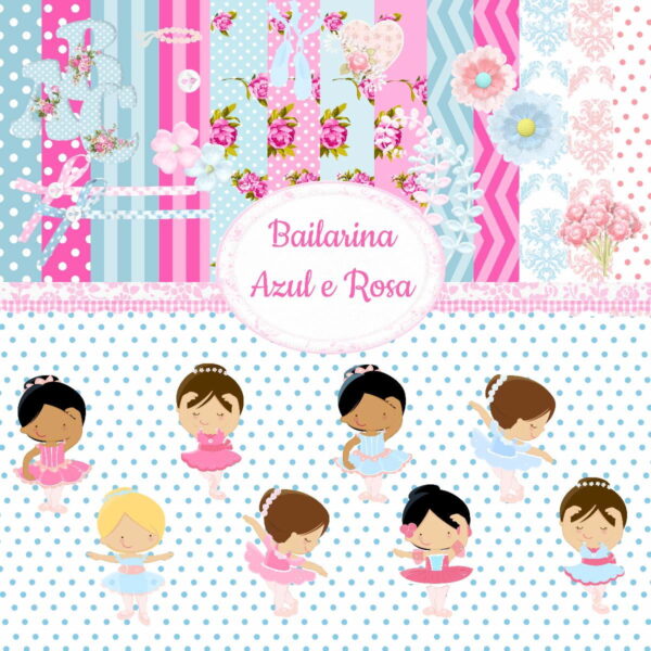 kit digital Bailarina rosa