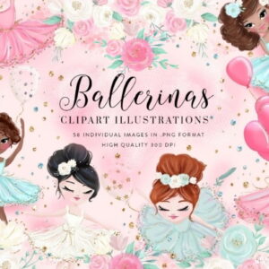 Kit Digital Bailarinas Aquarela 02