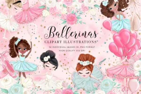 Kit Digital Bailarinas Aquarela 02