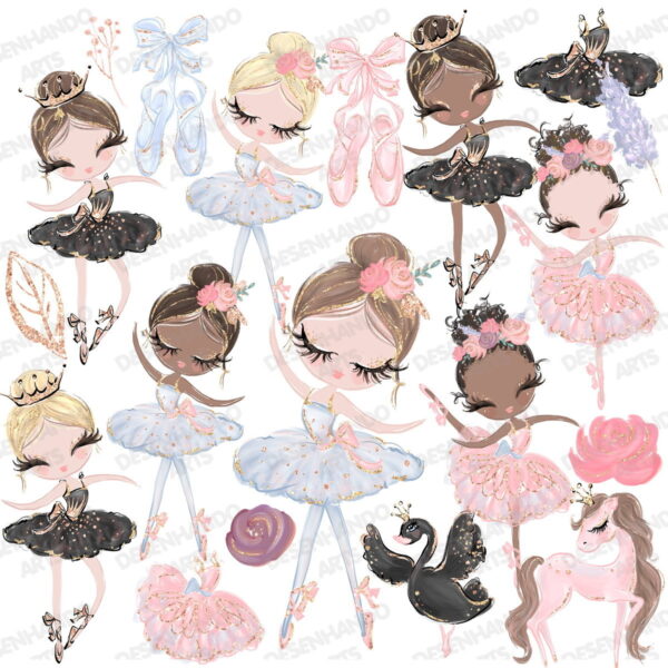 KIT DIGITAL BAILARINAS AQUARELA - Image 2
