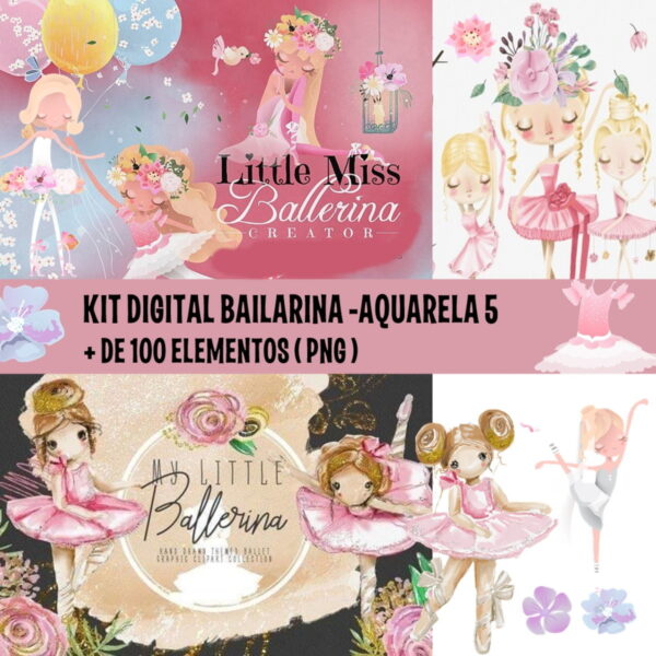 Kit Digital Bailarinas Aquarela 2