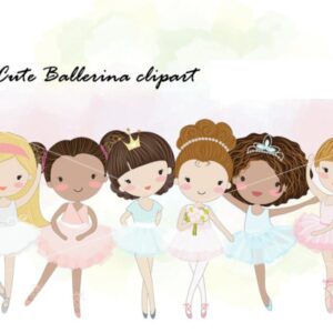 Kit Digital Bailarinas Aquarela Scrapbook Arquivo Png