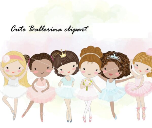 Kit Digital Bailarinas Aquarela Scrapbook Arquivo Png
