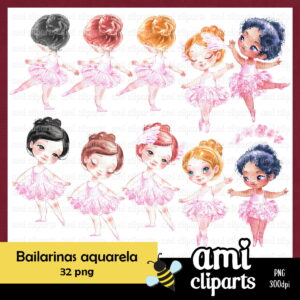 Kit Digital Bailarinas Aquarela
