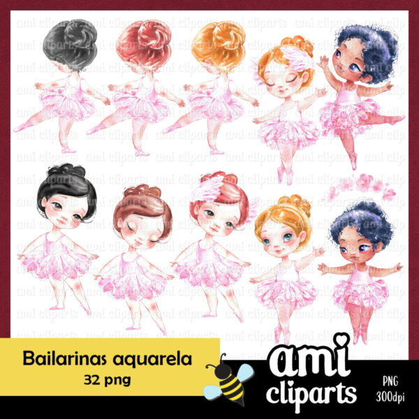 Kit Digital Bailarinas Aquarela