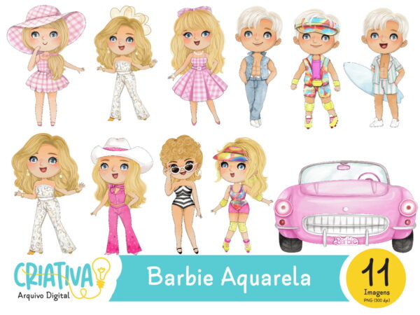Kit Digital - Barbie Aquarela