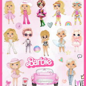 Kit Digital Barbie Cute Aquarela Barbie Fofinha Png