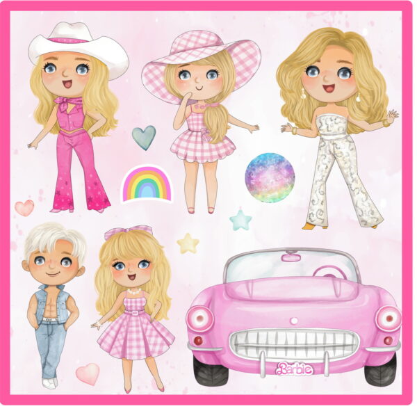 Kit Digital Barbie Cute Aquarela Barbie Fofinha Png - Image 4