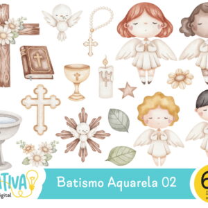 Kit Digital -batismo Aquarela 02