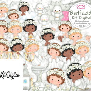 Kit Digital Batizado Branco 63