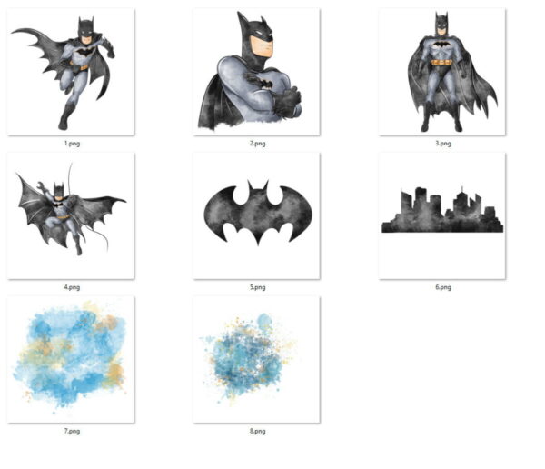Kit digital Batman Aquarela - Imagem 2