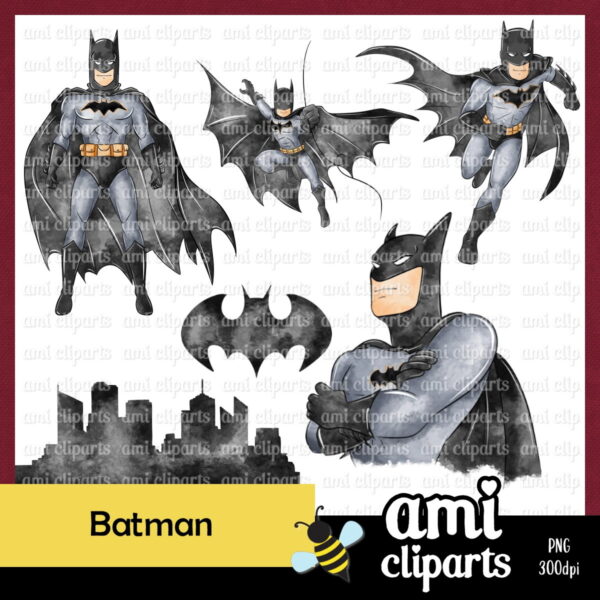 Kit digital Batman Aquarela